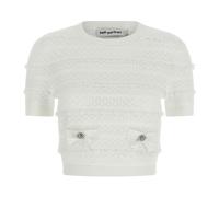 Self Portrait, ,Knitwear ,Donna ,Bianco ,L Top in maglia Pointelle