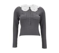 Self Portrait, ,Knitwear ,Donna ,Grigio ,L Maglia G.Collo Top