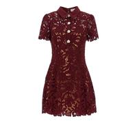 Self Portrait - Miniabito in Pizzo Borgogna - - Dresses - Donna - Marrone - 2XS