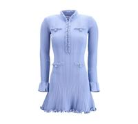 Self-Portrait Light Blue Viscose Casual Dress - L