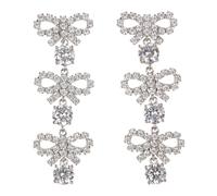 Self Portrait - Micro Bow Earrings - - Accessories - Donna - Grigio - ONE SIZE