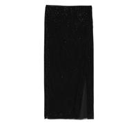 Self Portrait, ,Skirts ,Donna ,Nero ,S Midi Gonna con Strass e Spacco in Pizzo