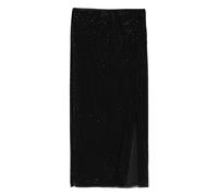 Self Portrait, ,Skirts ,Donna ,Nero ,S Midi Gonna con Strass e Spacco in Pizzo