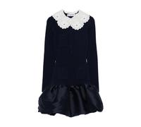 Self Portrait - Mini abito con colletto smerlato e tasche - - Dresses - Donna - Blu - M