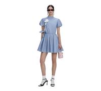 Self Portrait - Mini abito in cotone con nodo laterale - - Dresses - Donna - Blu - M