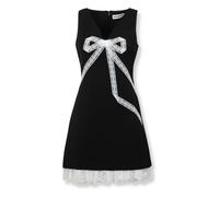 Self Portrait - Mini abito in crepe con fiocco in pizzo - - Dresses - Donna - Nero - S