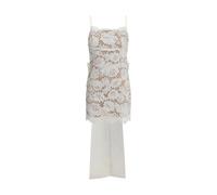 Self Portrait - Mini Abito in Raso con Fiocco in Pizzo - - Dresses - Donna - Bianco - M