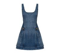 Self Portrait - Mini Abito Svasato in Denim - - Dresses - Donna - Blu - S