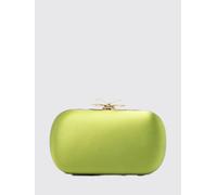 SELF-PORTRAIT Mini clutch ovale in raso con fiocco e cristalli applicati OS Verde