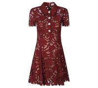 Self Portrait - Miniabito in Pizzo Borgogna - - Dresses - Donna - Marrone - S