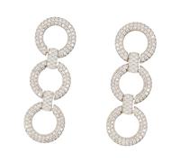 Self Portrait - Orecchini a cerchio con cristalli - - Accessories - Donna - Grigio - ONE SIZE