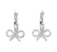 Self Portrait - Small Hoop Earrings with Bow Pendant - - Accessories - Donna - Grigio - ONE SIZE