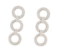 Self Portrait - Orecchini a Link di Cristallo - Argento - - Accessories - Donna - Grigio - ONE SIZE