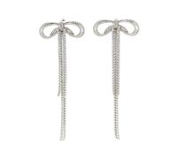 Self Portrait - Orecchini Doppio Fiocco di Cristallo - - Accessories - Donna - Bianco - ONE SIZE