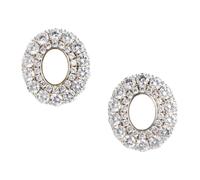 Self Portrait - Orecchini Ovali con Perla di Cristallo - - Accessories - Donna - Grigio - ONE SIZE
