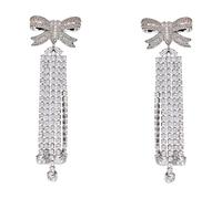 Self Portrait - Orecchini pendenti con cristalli - - Accessories - Donna - Grigio - ONE SIZE
