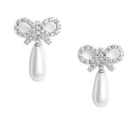 Self Portrait, ,Accessories ,Donna ,Grigio ,ONE SIZE Orecchini Crystal Bow Pearl