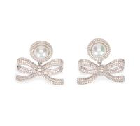 Self Portrait - Pearl Bow Earrings - - Accessories - Donna - Grigio - ONE SIZE