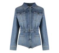 Self Portrait - Rhinestone Denim Playsuit - - Jumpsuits & Playsuits - Donna - Blu - S