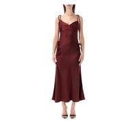 Self Portrait - Abito Midi in Raso con Fiori - - Dresses - Donna - Rosso - S