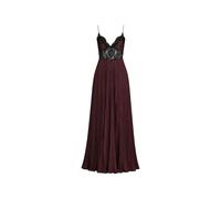 Self Portrait - Satin Lace Insert Maxi Dress - - Dresses - Donna - Marrone - S