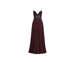 Self Portrait - Satin Lace Insert Maxi Dress - - Dresses - Donna - Marrone - S