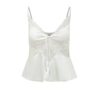 Self Portrait - Satin Lace Slip Cami - - Tops - Donna - Bianco - S