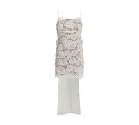 Self-Portrait Short satin Dress with lace bow - 8