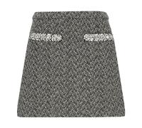 Self Portrait, ,Skirts ,Donna ,Nero ,L Mini Gonna con Dettagli di Strass