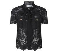 Self Portrait - Top con collo a fiocco in pizzo - - Blouses & Shirts - Donna - Nero - M