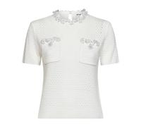 Self Portrait - Top con Perle Tricot - - Knitwear - Donna - Bianco - L