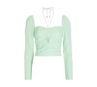 Self Portrait - Top corto in crêpe elasticizzato Ss22-024T - - Blouses & Shirts - Donna - Verde - S