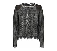 Self Portrait - Top Corto in Pizzo Floreale - - Tops - Donna - Nero - S