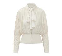 Self Portrait - Top in Jersey con Collo a Fiocco - - Blouses & Shirts - Donna - Bianco - S