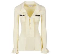 Self Portrait - Top in Maglia con Fiocco in Viscosa - - Knitwear - Donna - Giallo - L