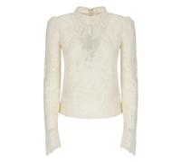 Self Portrait - Top in Paillettes e Pizzo - - Blouses & Shirts - Donna - Bianco - S