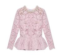 Self Portrait - Top in Pizzo con Peplo - - Blouses & Shirts - Donna - Rosa - M