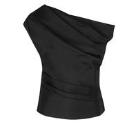 Self Portrait - Top in Raso Drappeggiato - - Tops - Donna - Nero - S