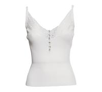 Self Portrait, ,Tops ,Donna ,Bianco ,L Top in Pizzo e Maglia a Costine Bianco