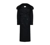 Self Portrait - Twill Fur Collar Trench Coat - - Coats - Donna - Nero - M
