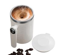 Self Stirring Coffee Mug - Electric Stainless Steel USB Ricaricabile Drinkware With Built-in Sturdy LCD Thermograph,Self Mixing Cup,for Picnic Water Tea Milk Hiking Lattes Hot Chocolate Home Camping