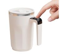 Self Stirring Mug - 400 ml Rechargeable Drinkware With Lid, Electric Coffee Cup Built-in LCD, Hot Chocolate Stirring Mug, For Beverage Cocoa Honey Women Men Home Kitchen Bar Birthday Christmas Office