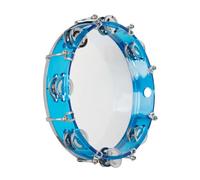 Self -tuning da 10" Handamburin Rosso da ABS e in Acciaio Inossidabile per Lezioni di Musica, Performance e Festa - 7 Paia di Tamburi, 8 Viti e Chiavi Vocali Inclusa (BLUE)