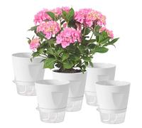 Self Watering Pots, 5 Piece Grow Box Planter Set, Nursery Plant Pots With Water Level Indicator, Indoor Outdoor Gardening Containers For Living Room Balcony Patio Deck Porch Garden Yard Plants
