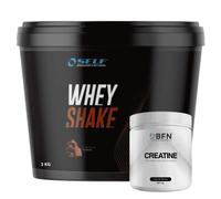 Self Whey Protein Shake 3 kg Proteine del siero del latte e BFN Creatina 210 gr