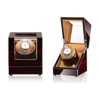 Self Winding Automatic Watch Winder with Quiet Motor And Wood Shell Battery Powered Or AC Adapter 5 Rotation Modes Single Or Double Bedroom Accessories (A)