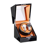 Self Winding Watch Winder Box 2 for Automatic Watches Compatible with Couple Size AC Or Battery Powered Super Quiet Motor Bedroom Accessories (B)