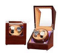 Self Winding Watch Winder Box for Automatic Watches Or Compatible with Couple Size Double Battery Powered Super Quiet Motor by Watch Winder Smith Bedroom Accessories (F)