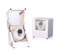Self Winding Watch Winder Box with Quiet Motor 5 Rotation Models Dual Power Supply Wooden Storages Box Case for Automatic Watches Bedroom Accessories (B)