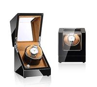 Self Winding Watch Winder Box with Quiet Motor 5 Rotation Models Dual Power Supply Wooden Storages Box Case for Automatic Watches Bedroom Accessories (A)